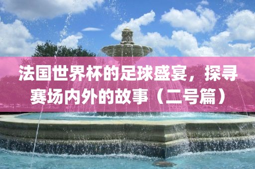 法国世界杯的足球盛宴，探寻赛场内外的故事（二号篇）