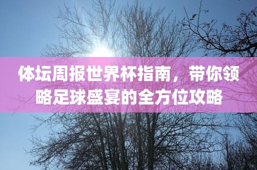 体坛周报世界杯指南，带你领略足球盛宴的全方位攻略吉安市靖泰电力工程有限公司