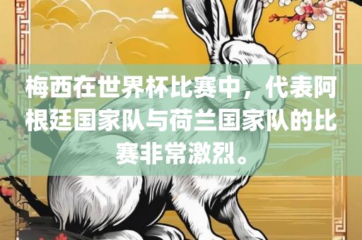 梅西在世界杯比赛中，代表阿根廷国家队与荷兰国家队的比赛非常激烈。