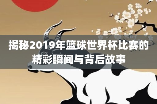 揭秘2019年篮球世界杯比赛的精彩瞬间与背后故事吉安市靖泰电力工程有限公司