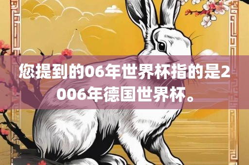 您提到的06年世界杯指的是2006年德国世界杯。吉安市靖泰电力工程有限公司