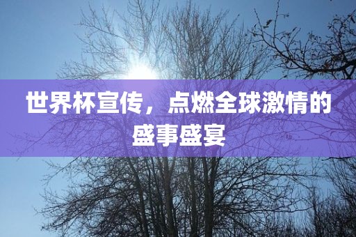 世界杯宣传，点燃全球激情的盛事盛宴