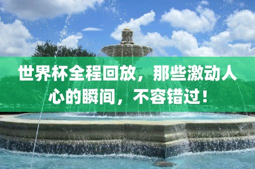 世界杯全程回放，那些激动人心的瞬间，不容错过！