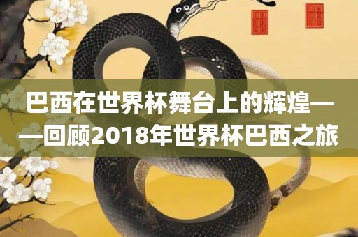 巴西在世界杯舞台上的辉煌——回顾2018年世界杯巴西之旅吉安市靖泰电力工程有限公司