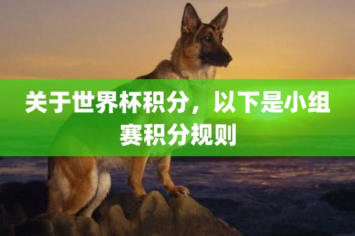 关于世界杯积分，以下是小组赛积分规则
