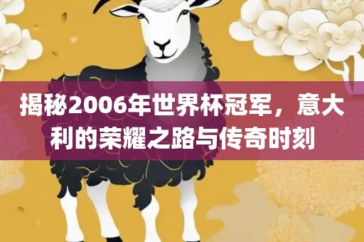 揭秘2006年世界杯冠军，意大利的荣耀之路与传奇时刻