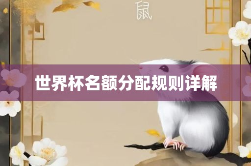 世界杯名额分配规则详解