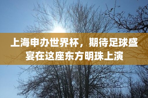 上海申办世界杯，期待足球盛宴吉安市靖泰电力工程有限公司在这座东方明珠上演
