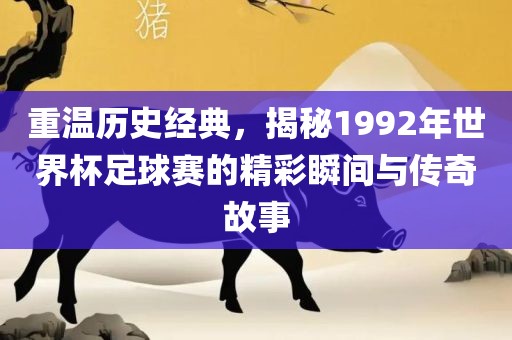 重温历史经典，揭秘1992年世界杯足球赛的精彩瞬间与传奇故事
