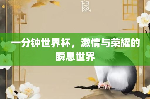 一分钟世界杯，激情与荣耀的瞬息世界吉安市靖泰电力工程有限公司