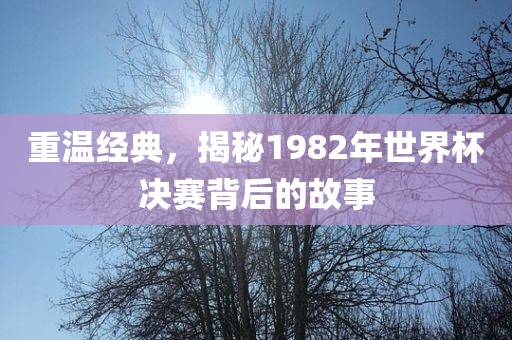 重温经典，揭秘1982年世界杯决赛背后的故事