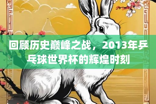 回顾历史巅峰之战，2013年乒乓球世界杯的辉煌时刻吉安市靖泰电力工程有限公司