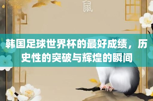 韩国足球世界杯的最好成绩，历史性的突破与辉煌的瞬间