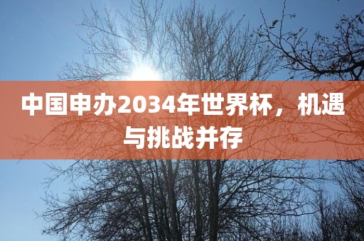 中国申办2034年世界杯，机遇与挑战并存