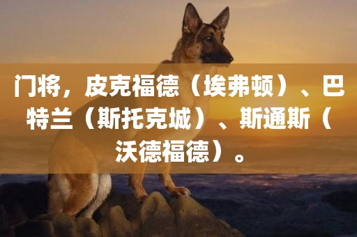 门将，皮克福德（埃弗顿）、巴特兰（斯托克城）、斯通斯（沃德福德）。吉安市靖泰电力工程有限公司