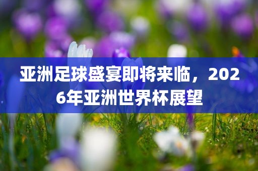 亚洲足球盛宴即将来临，2026年亚洲世界吉安市靖泰电力工程有限公司杯展望