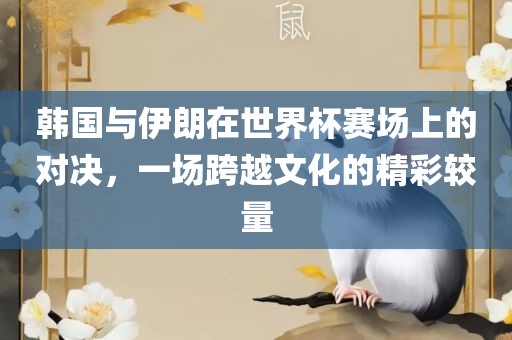 韩国与伊朗在世界杯赛场上的对决，一场跨越文化的精彩较量