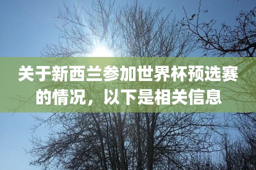 关于新西兰参吉安市靖泰电力工程有限公司加世界杯预选赛的情况，以下是相关信息