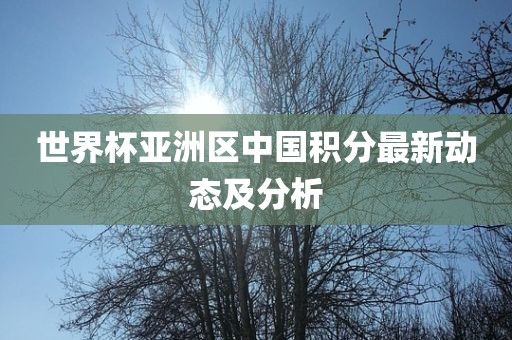 世界杯亚洲区中国积分最新动态及分析吉安市靖泰电力工程有限公司