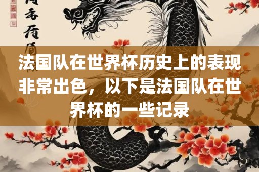 法国队在世界杯历史上的表现非常出色，以下是法国队在世界杯的一些记录