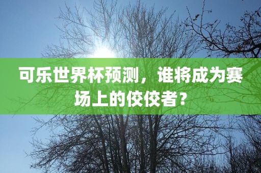 可乐世界杯预测，谁将成为赛场上的佼佼者？