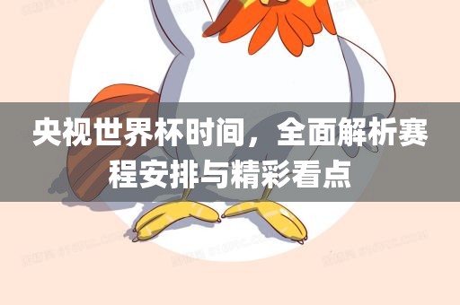 央视世界杯时间，全面解析赛程安排与精彩看点