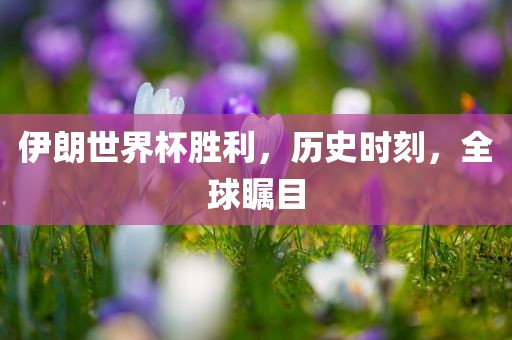 伊朗世界杯胜吉安市靖泰电力工程有限公司利，历史时刻，全球瞩目
